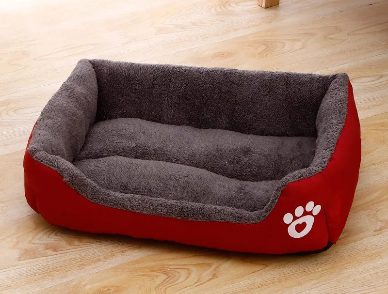 Square Cotton Pet Bed for Dogs & Cats – Warm Nest in Candy Colors