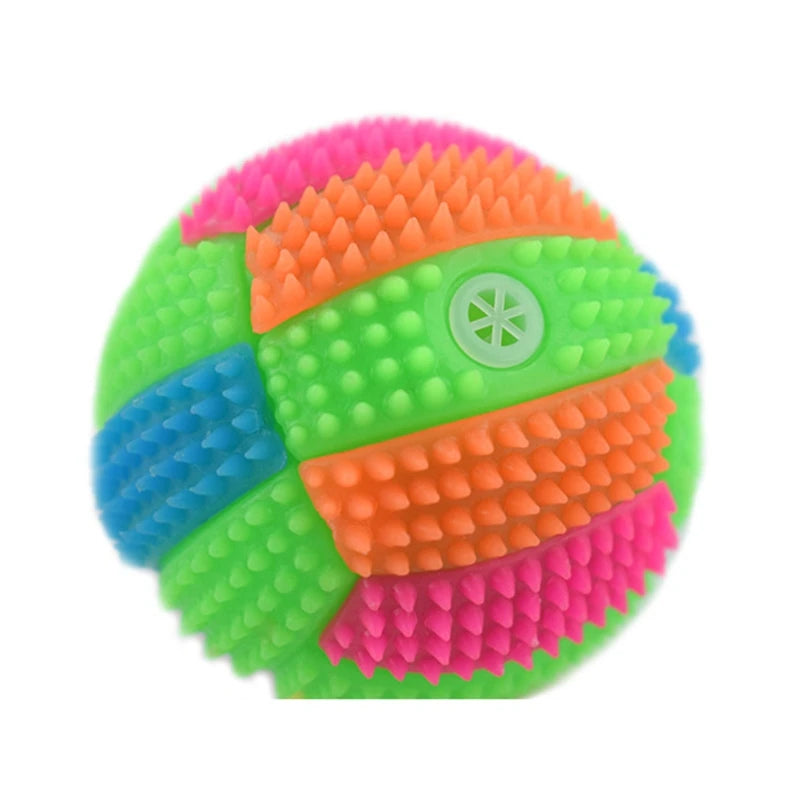 Squeaky Glowing Dog Chew Ball – Light-Up Rubber Toy for Dental Cleaning & Play