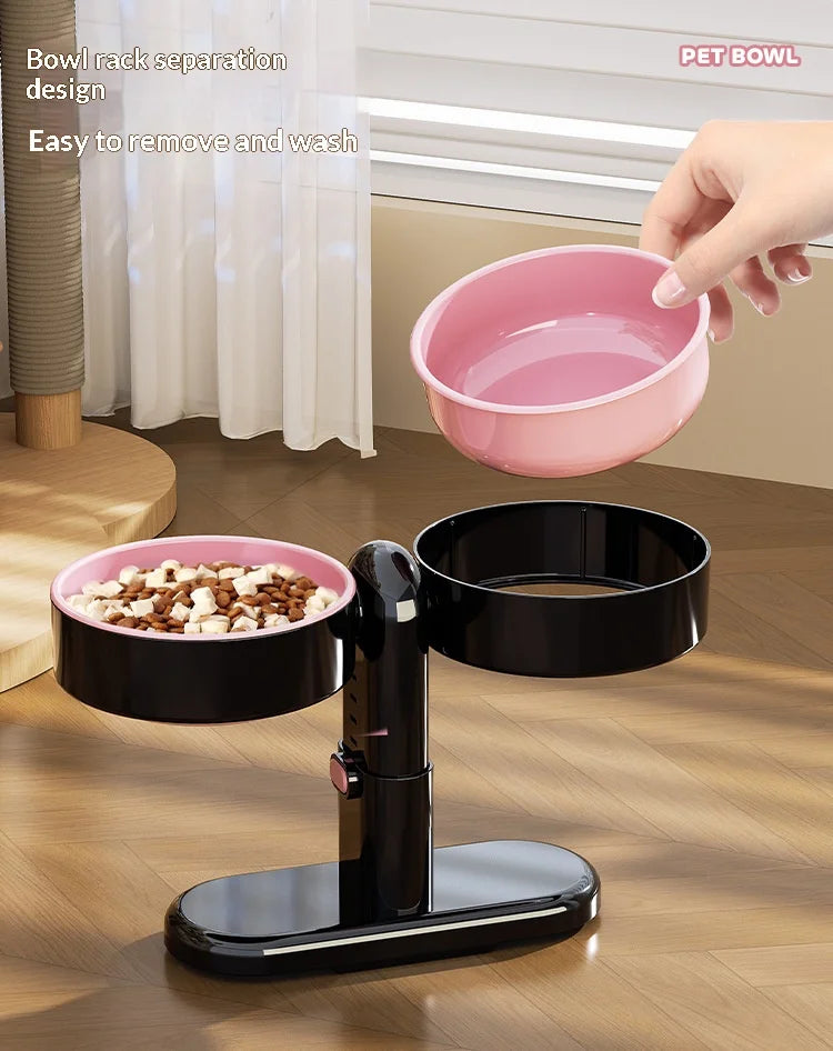 Height-Adjustable Anti-Tip Bowl for Dogs and Cats