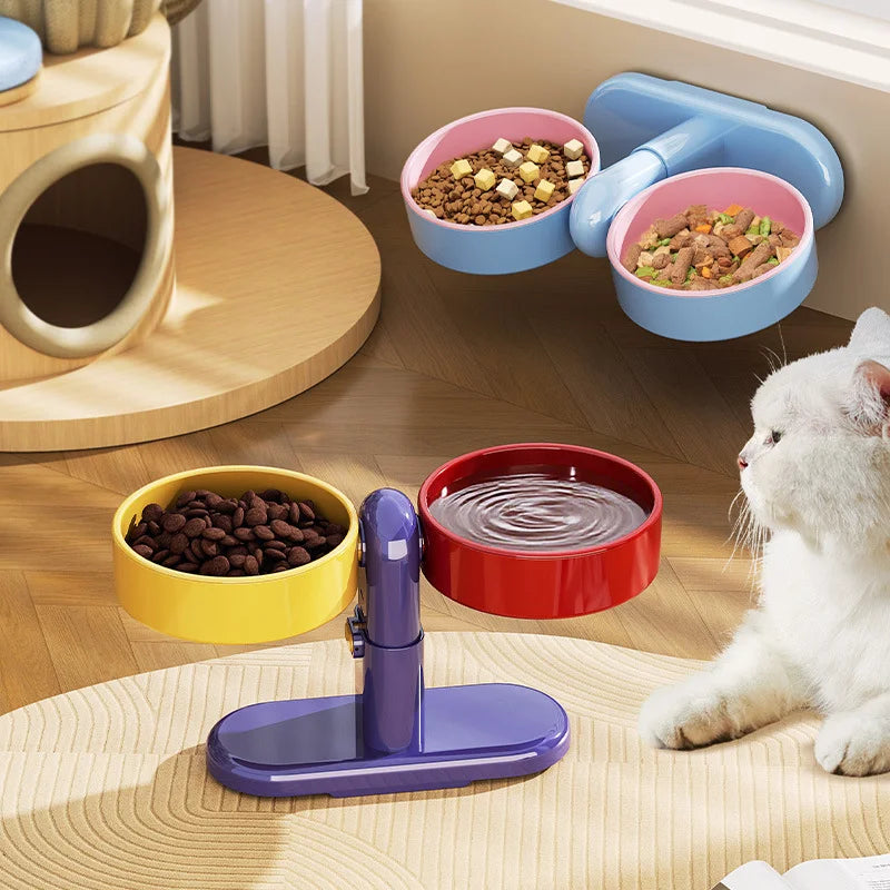 Height-Adjustable Anti-Tip Bowl for Dogs and Cats