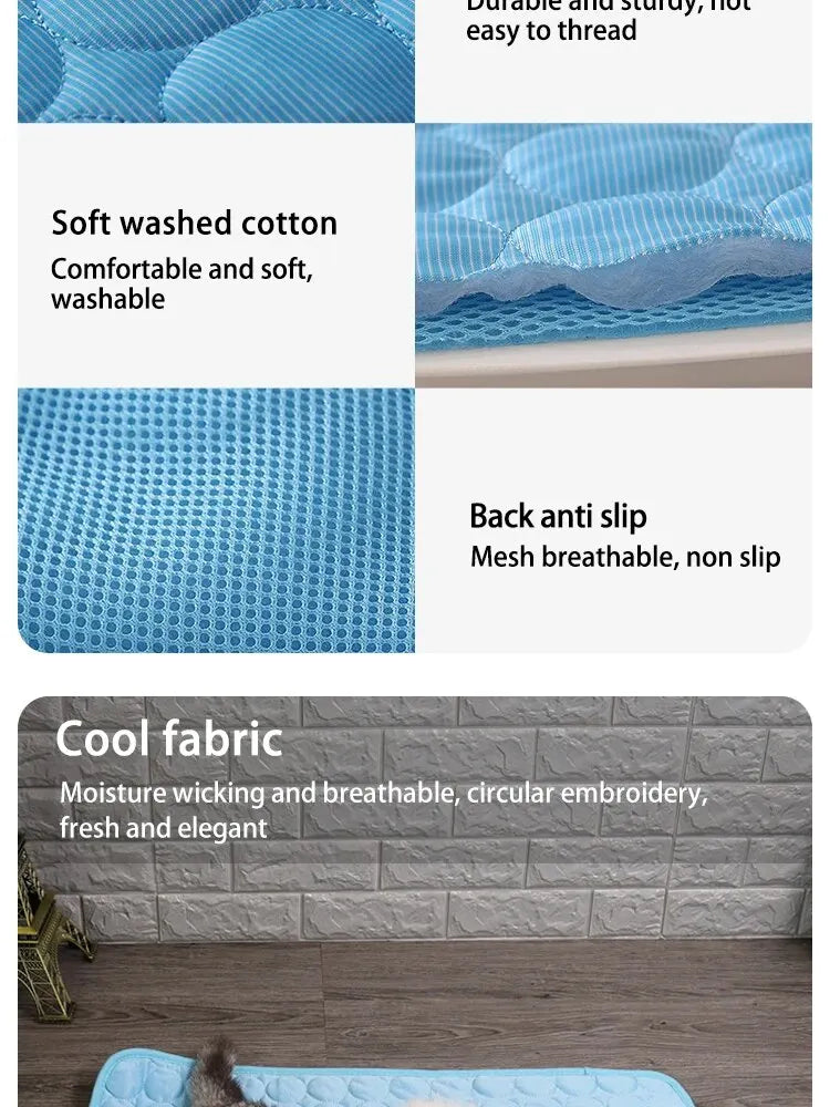 Summer Cooling Mat for Dogs & Cats – Ice Silk Fabric