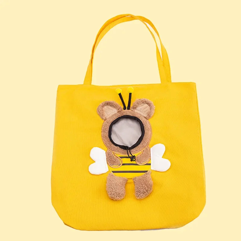 Canvas Tote Carrier Bag for Cats & Small Dogs – Breathable & Stylish