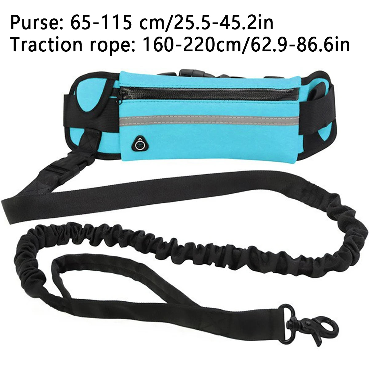 Hands-Free Dog Leash with Waist Bag — Reflective, Elastic, for Running & Walking
