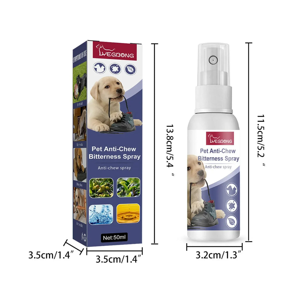 Bitter Spray for Dogs & Cats – Anti-Chew & Scratch Deterrent, 50ml