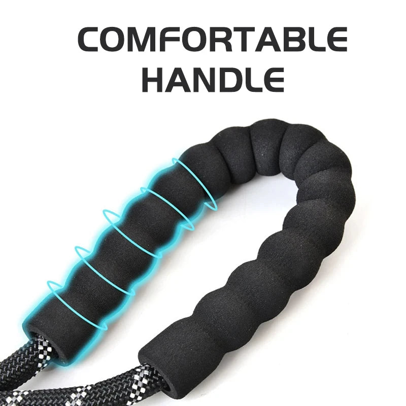 Reflective Dog Leash with Padded Handle — Durable Nylon, 7 Colors, 3 Lengths