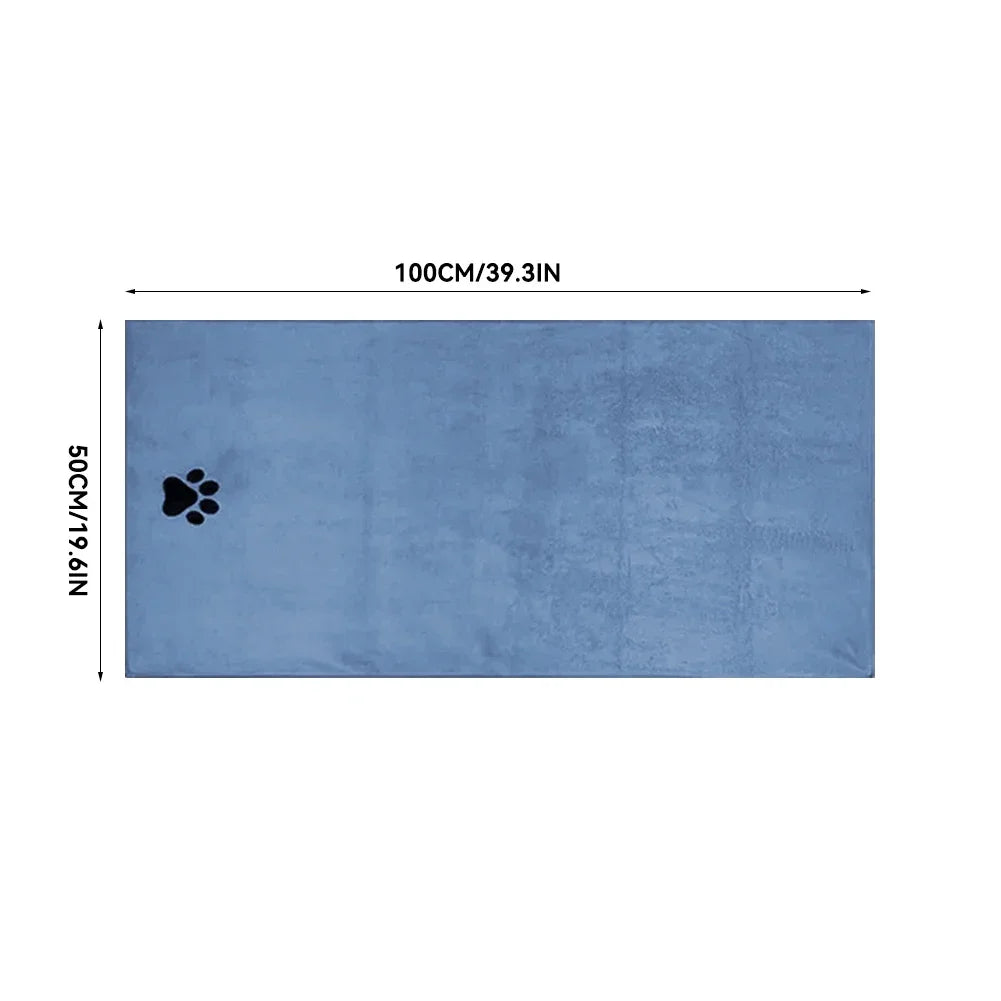 Embroidered Microfiber Bath Towel for Dogs and Cats – Soft & Absorbent