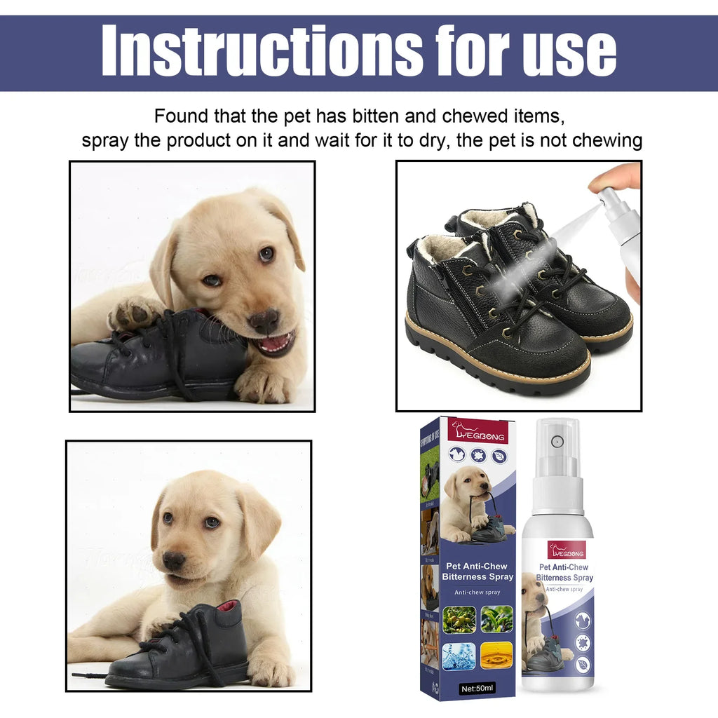 Bitter Spray for Dogs & Cats – Anti-Chew & Scratch Deterrent, 50ml