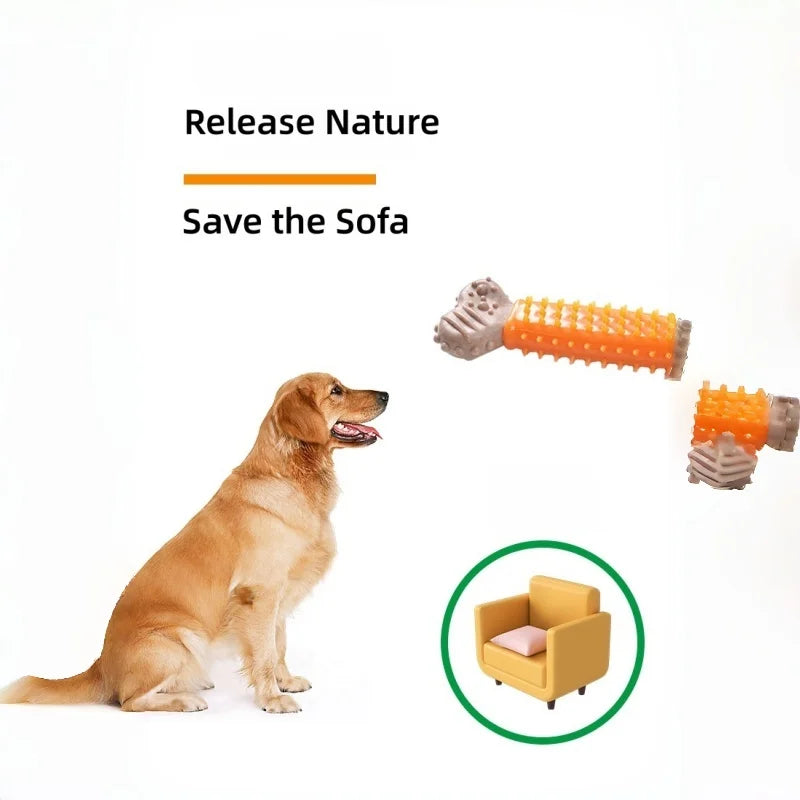 Bone-Shaped Dog Chew Toy – Durable TPR & Wood Powder – All Breeds & Sizes