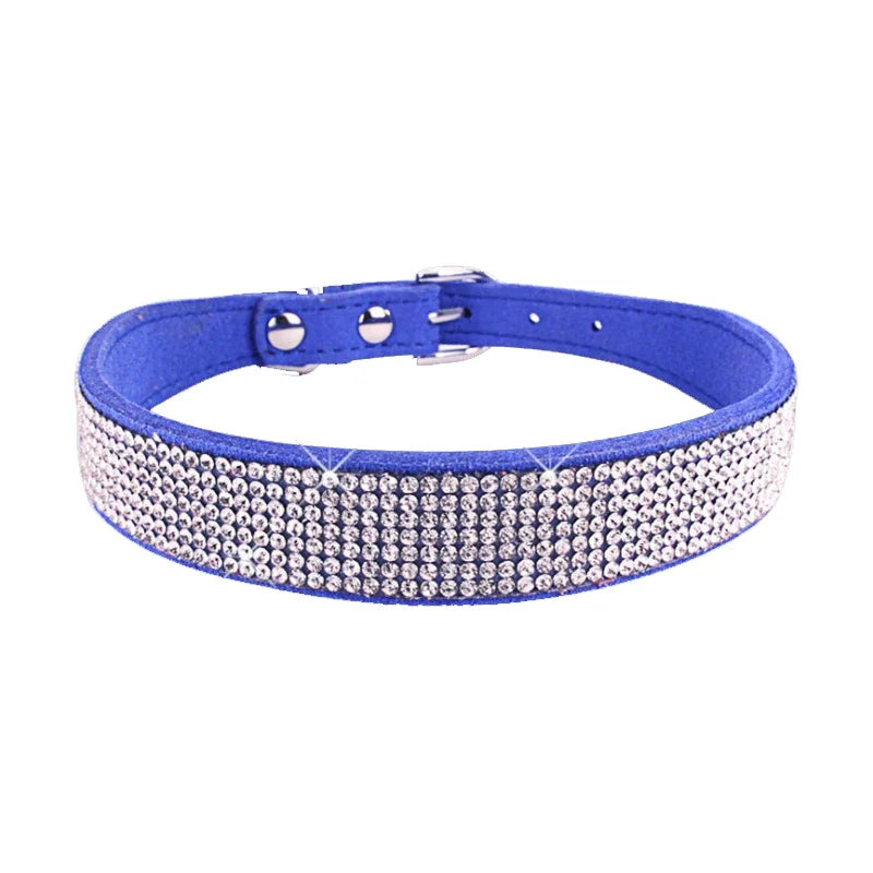 Crystal Rhinestone Dog & Cat Collar — Glamorous Design, 8 Colors & 3 Sizes