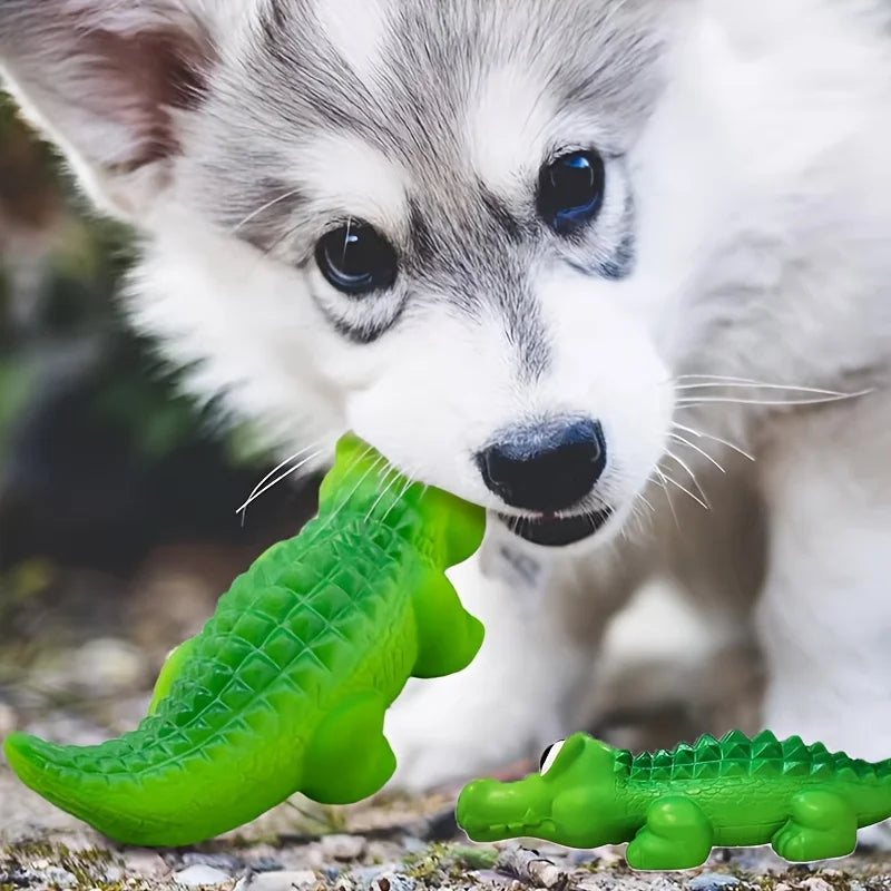 Crocodile Squeaky Dog Chew Toy – Durable Latex for Aggressive Chewers – All Breeds
