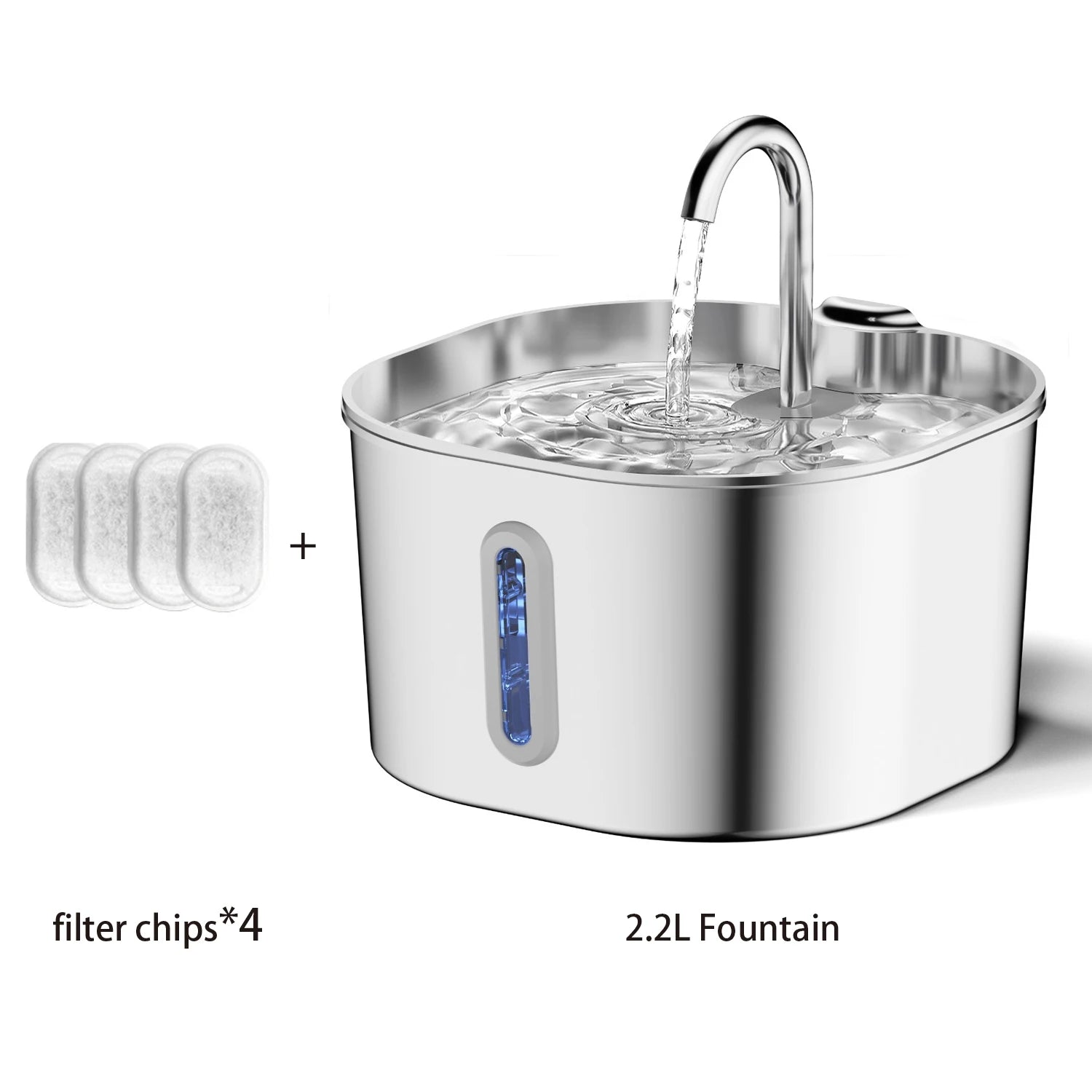 ZYFeeder 2.2L Automatic Pet Water Fountain – Stainless Steel with Sensor & Filters