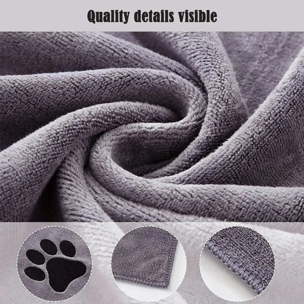 Embroidered Microfiber Bath Towel for Dogs and Cats – Soft & Absorbent