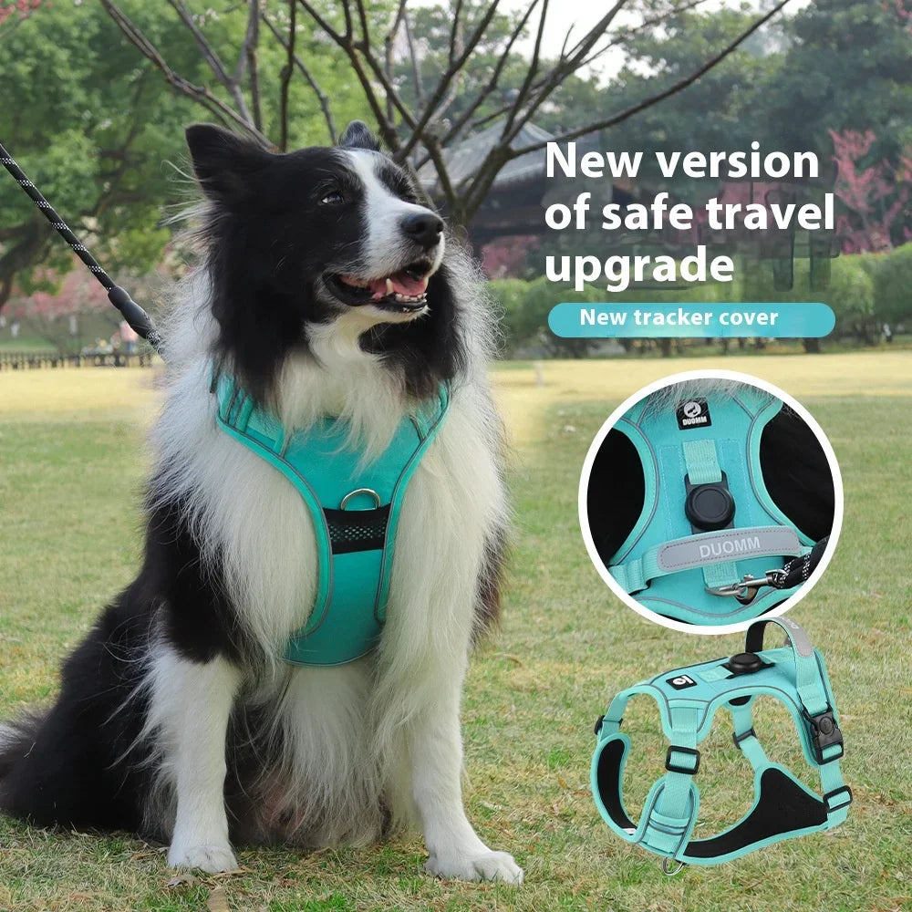 No-Pull Dog Harness for Large Dogs — Reflective, GPS-Compatible & Escape-Proof