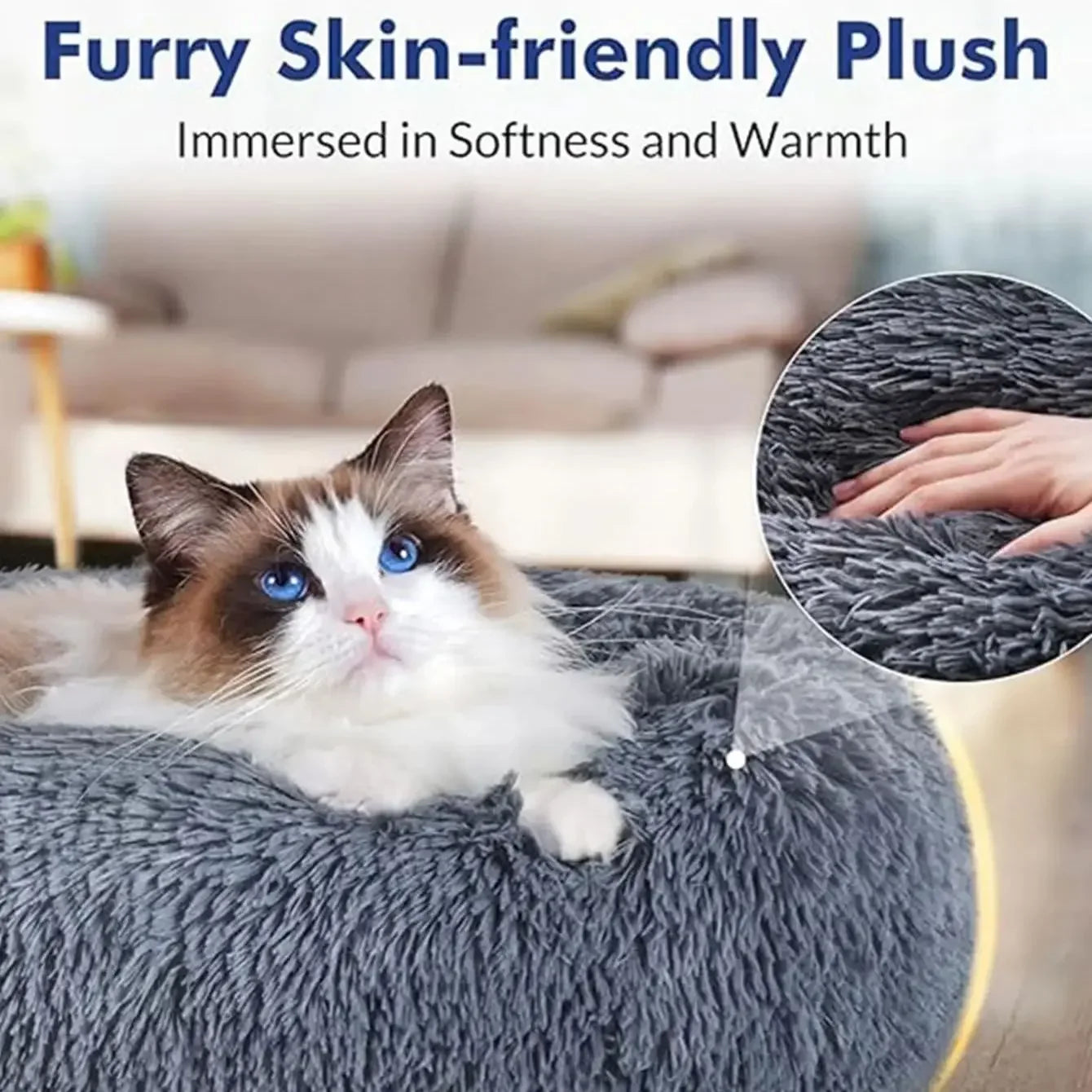 Luxury Round Pet Bed for Dogs & Cats – Ultra Soft & Warm