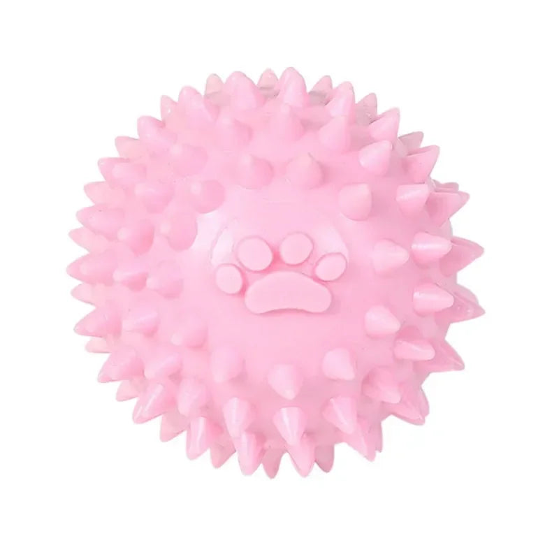 Interactive Paw Print Chew Ball for Dogs & Cats – TPR Dental Cleaning Toy