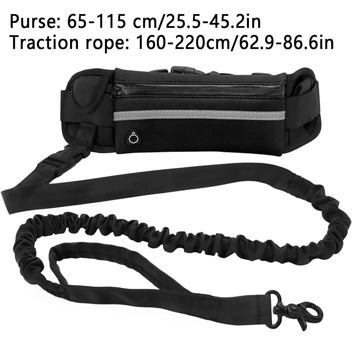 Hands-Free Dog Leash with Waist Bag — Reflective, Elastic, for Running & Walking