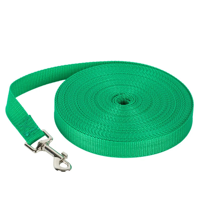 Long Training Dog Leash — Reflective Nylon, 6 Colors, 1.2m to 30m
