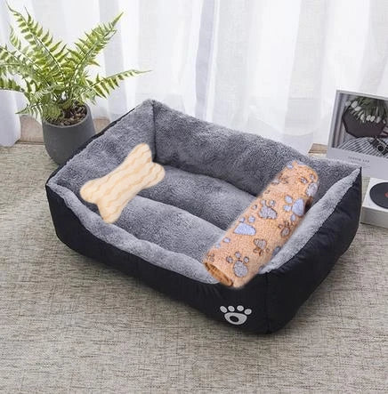 Square Cotton Pet Bed for Dogs & Cats – Warm Nest in Candy Colors