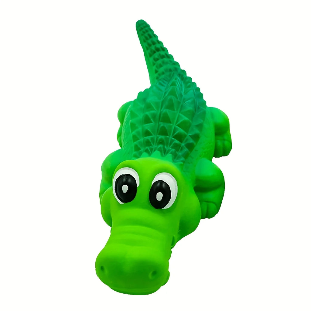 Crocodile Squeaky Dog Chew Toy – Durable Latex for Aggressive Chewers – All Breeds