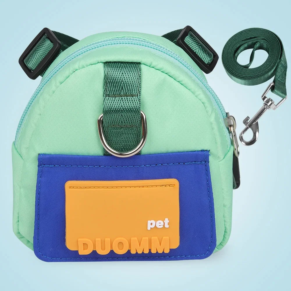 Pet Carrier Backpack with Adjustable Harness & Collar – Perfect for Travel & Walks