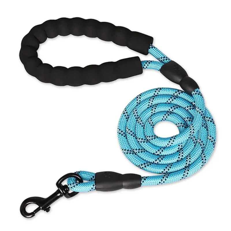 Reflective Dog Leash with Padded Handle — Durable Nylon, 7 Colors, 3 Lengths