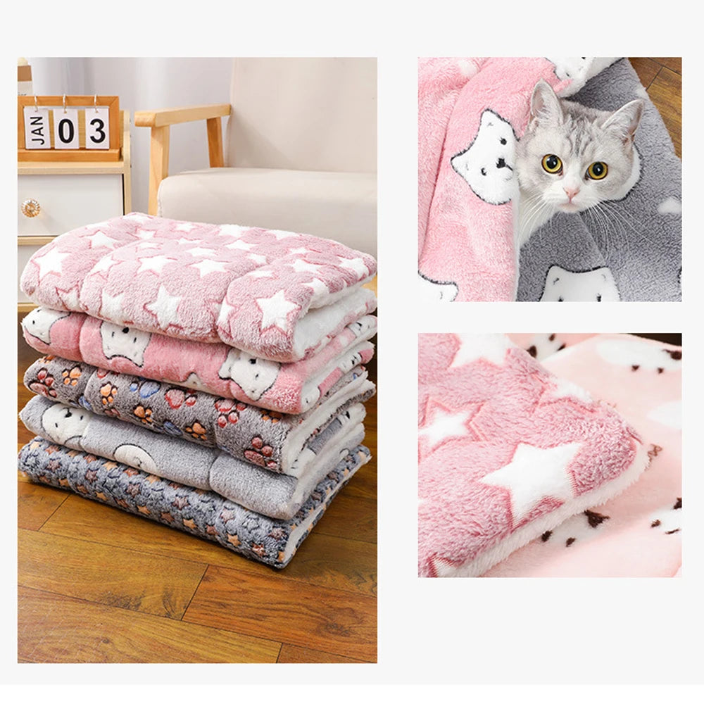 Soft Flannel Pet Mat for Cats & Dogs – Thick, Breathable & Machine Washable