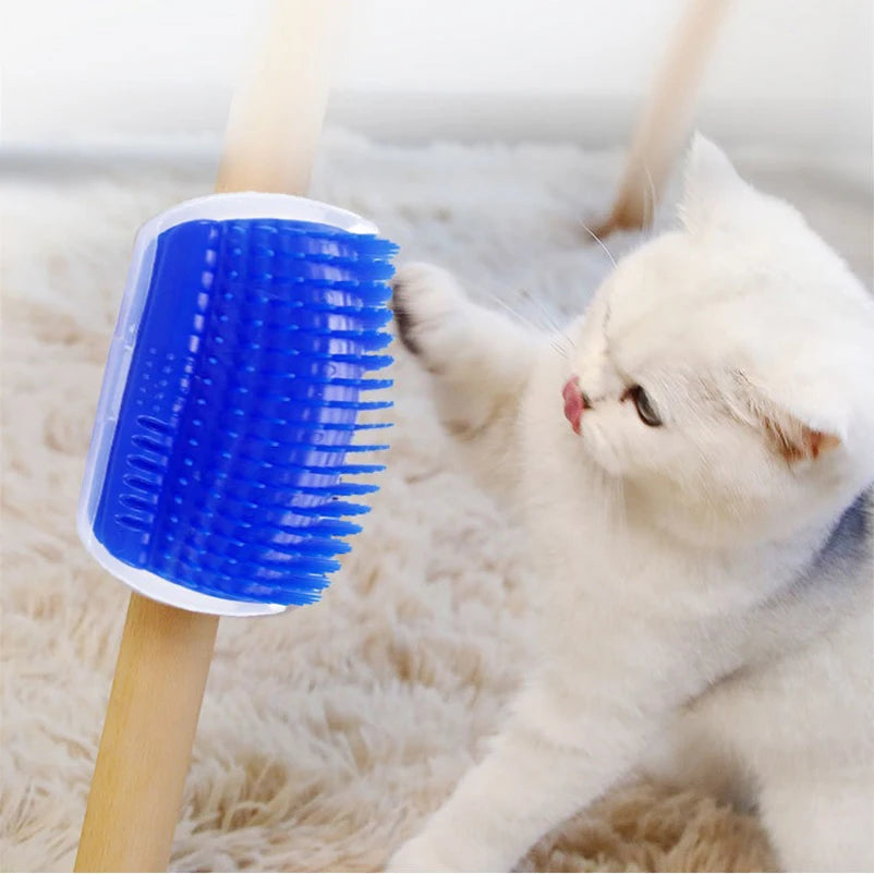 Corner Cat Scratcher & Massager – Self-Grooming Brush