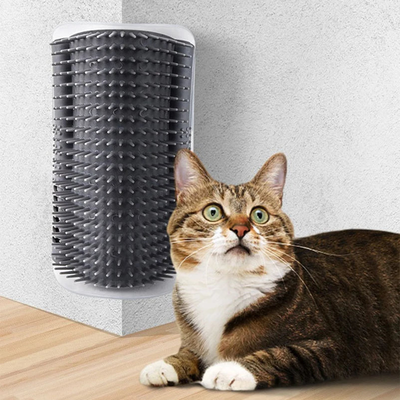Corner Cat Scratcher & Massager – Self-Grooming Brush