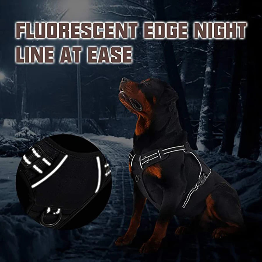 Military Tactical Dog Harness — No-Pull, Reflective with Control Handle