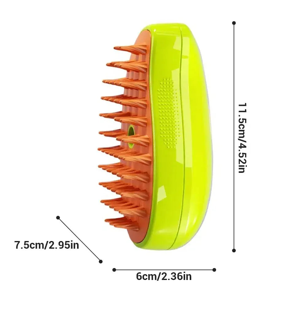 3-in-1 Steam Brush for Cats & Dogs – Grooming, Massage & Steamer