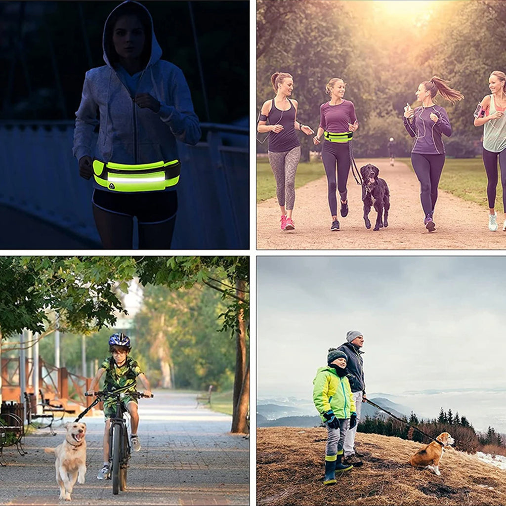 Hands-Free Dog Leash with Waist Bag — Reflective, Elastic, for Running & Walking