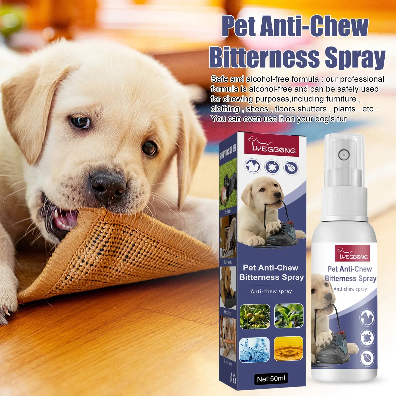 Bitter Spray for Dogs & Cats – Anti-Chew & Scratch Deterrent, 50ml