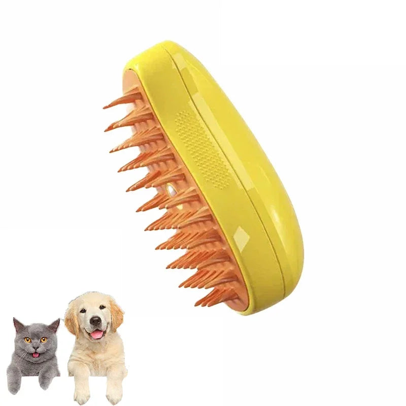 3-in-1 Steam Brush for Cats & Dogs – Grooming, Massage & Steamer