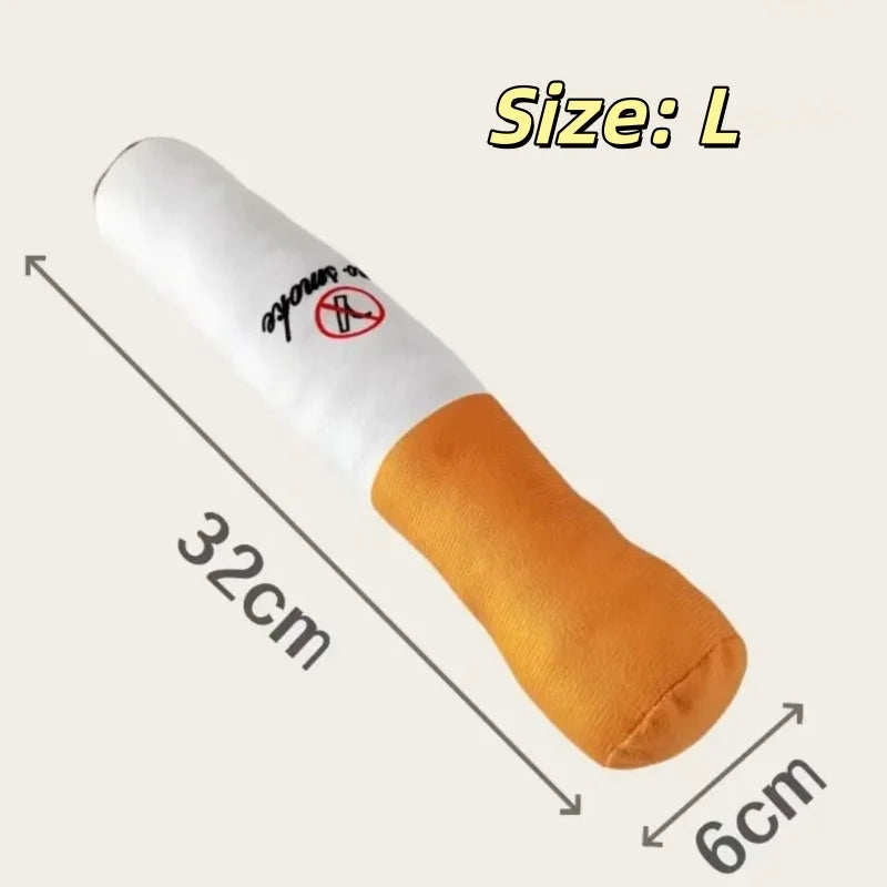 Cigar Plush Squeaky Dog Toy – Funny Interactive Chew Toy – Sizes S & L