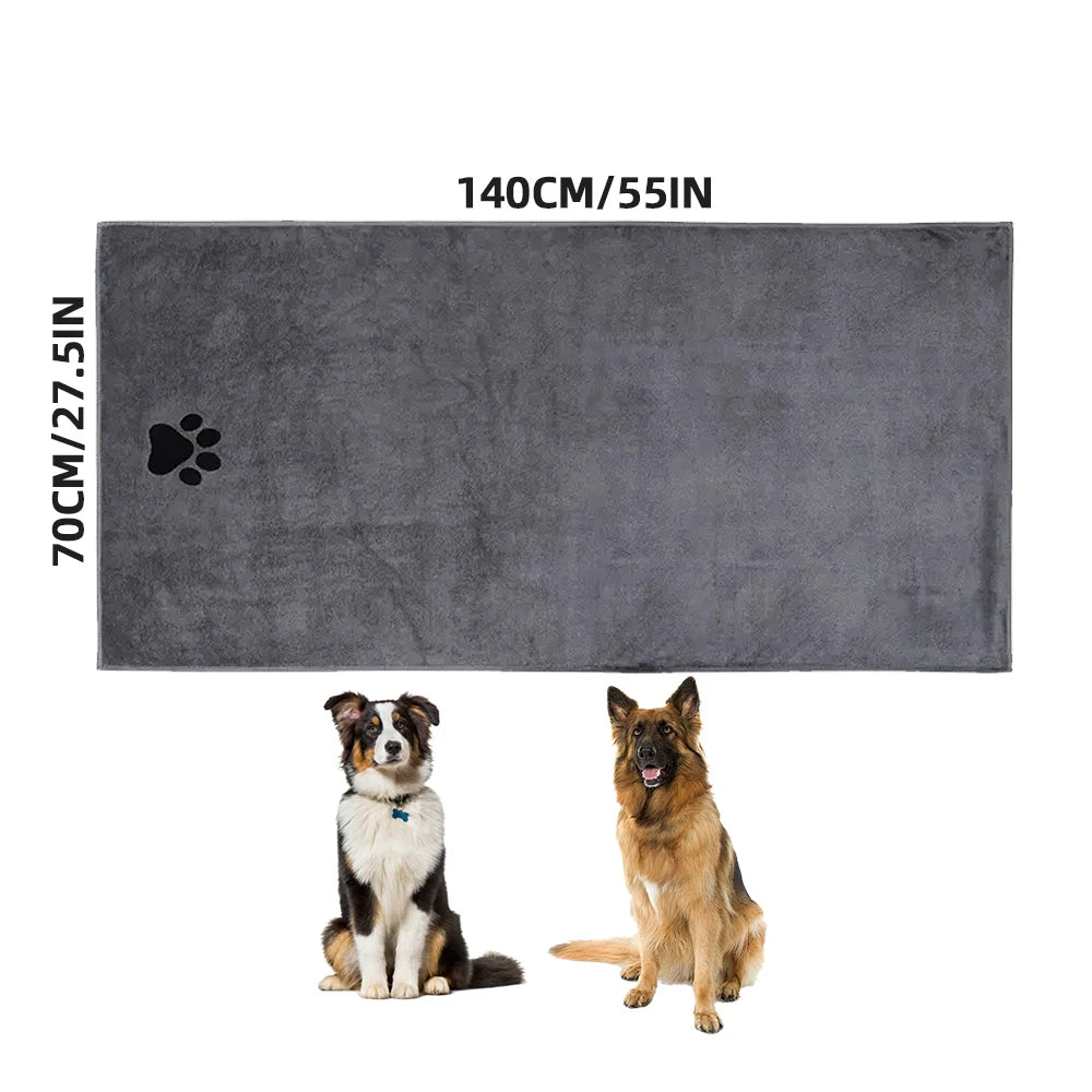 Embroidered Microfiber Bath Towel for Dogs and Cats – Soft & Absorbent