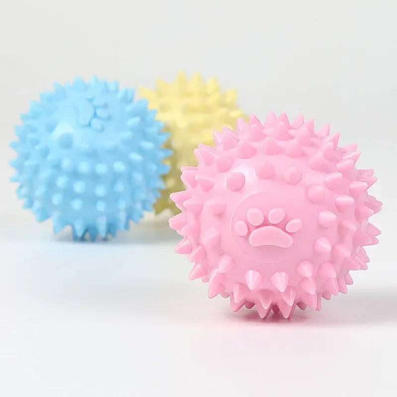 Interactive Paw Print Chew Ball for Dogs & Cats – TPR Dental Cleaning Toy