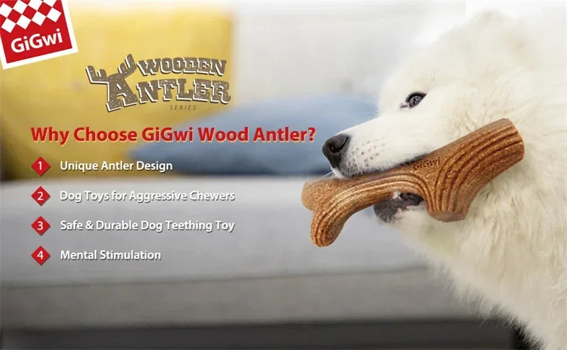 Real Deer Antler Dog Chew Toy – Indestructible Natural Wood for Aggressive Chewers