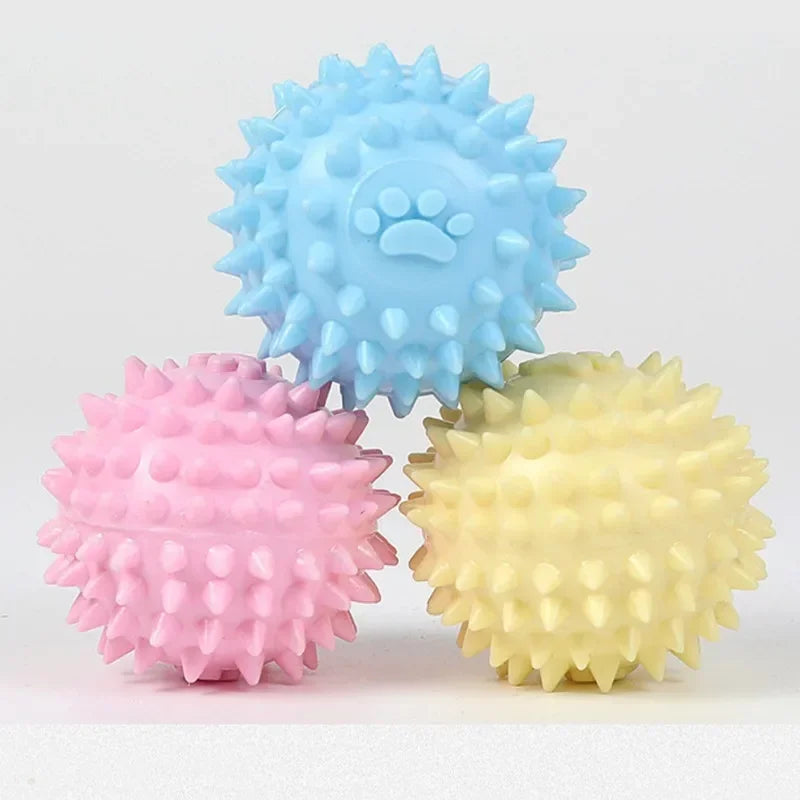 Interactive Paw Print Chew Ball for Dogs & Cats – TPR Dental Cleaning Toy
