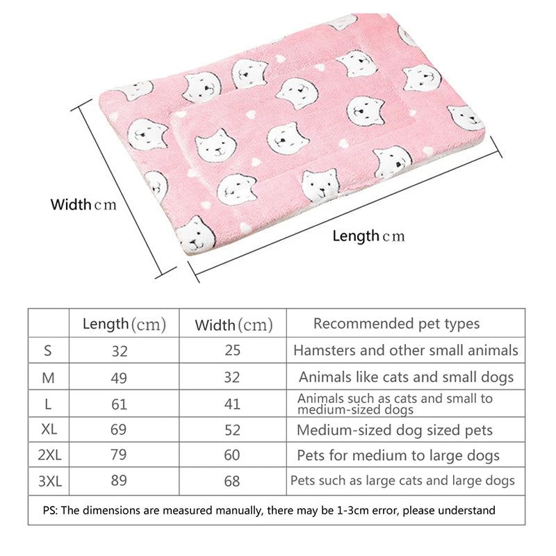 Flannel Pet Mat for Cats & Dogs – Soft, Warm & Breathable