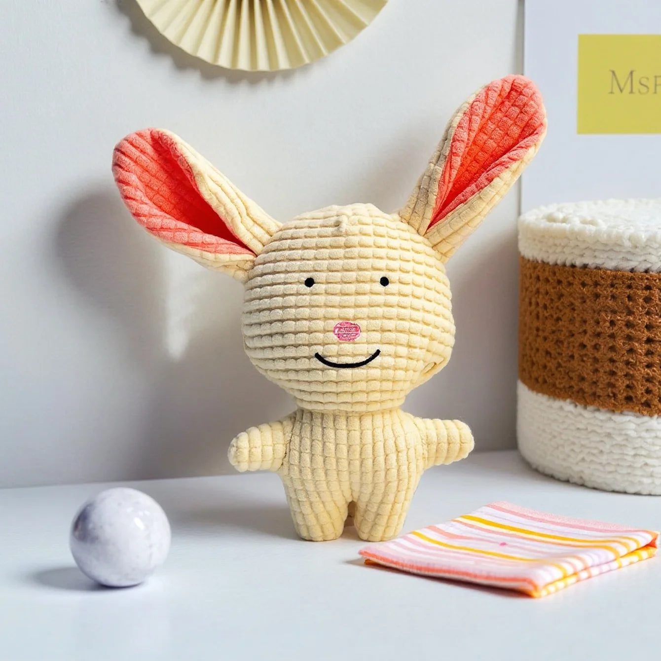 Juguete de Peluche con Sonido para Gatos y Perros - Diseño Mazorca Resistente a Mordidas