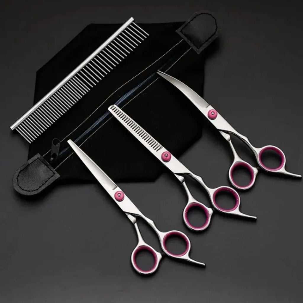 Dog Grooming Scissors Kit, Professional Scissors for Grooming with Safety Round Tips, Grooming Shears for Dogs Cat Pet At Home