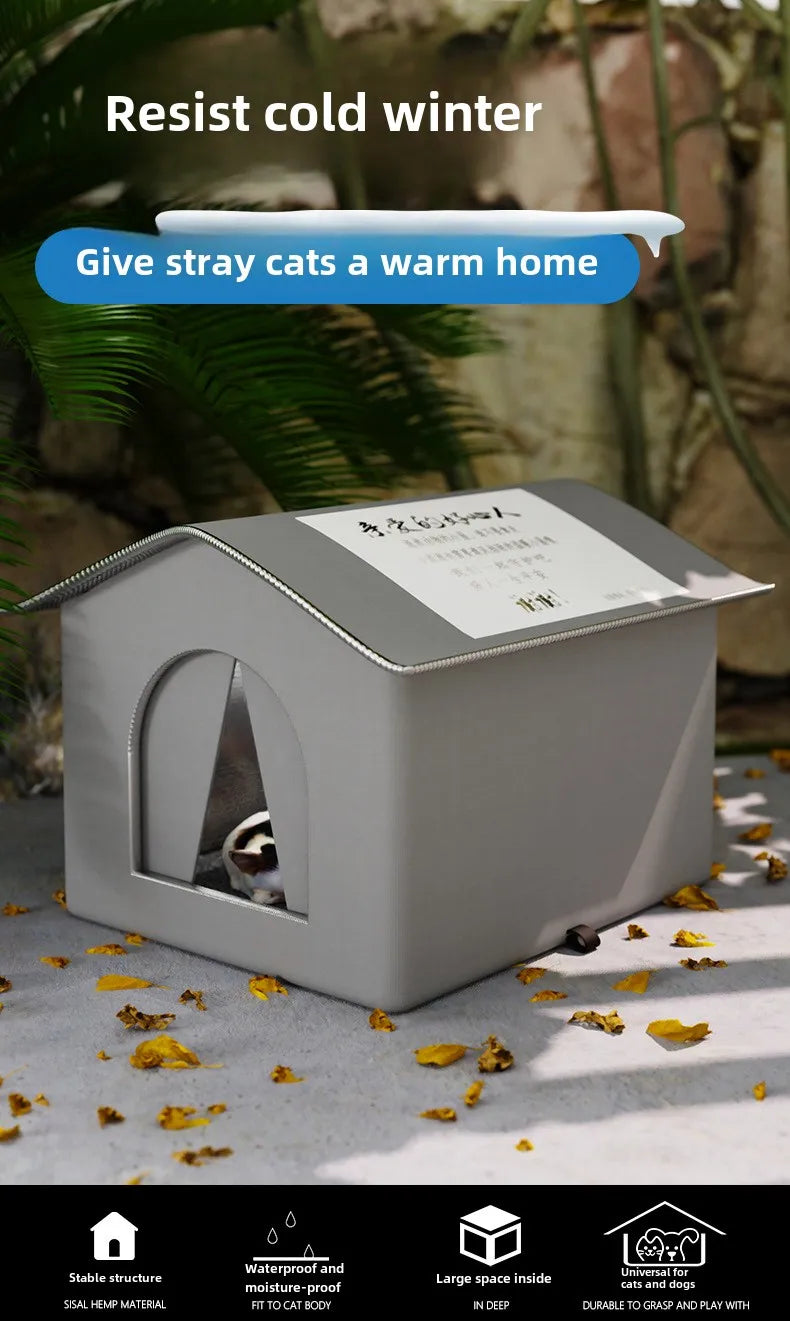 Pet Cave House for Dogs & Cats – Waterproof Foldable Winter Shelter