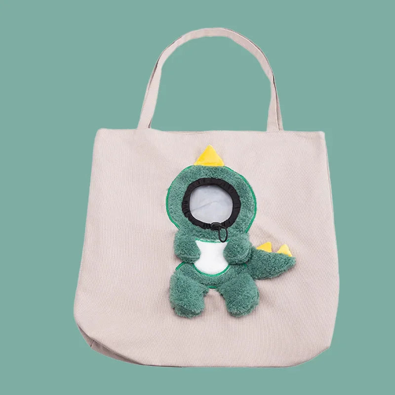 Canvas Tote Carrier Bag for Cats & Small Dogs – Breathable & Stylish