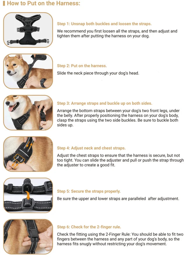 No-Pull Dog Harness — Reflective, Adjustable with Comfortable Handle