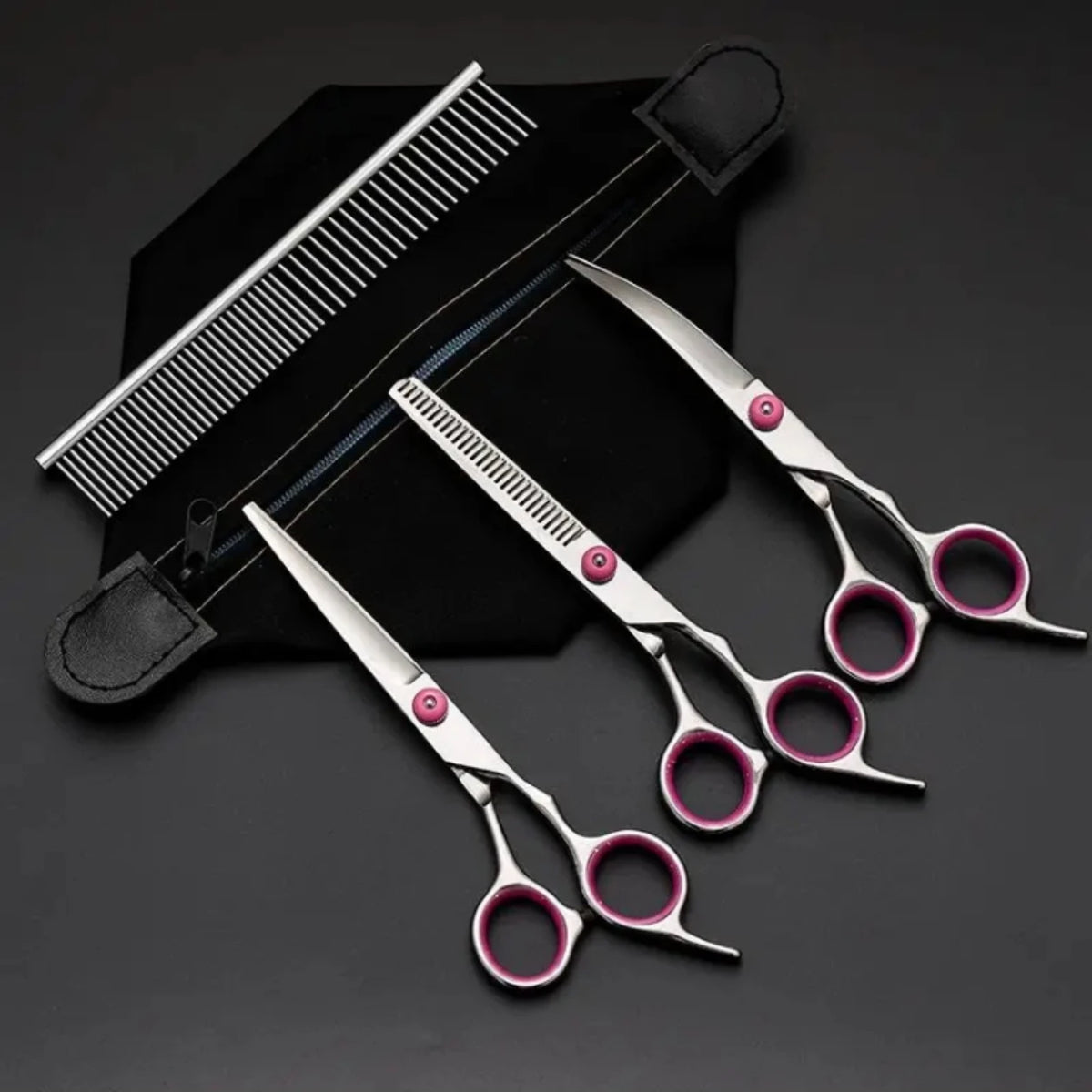 Dog Grooming Scissors Kit, Professional Scissors for Grooming with Safety Round Tips, Grooming Shears for Dogs Cat Pet At Home