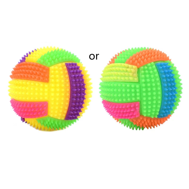 Squeaky Glowing Dog Chew Ball – Light-Up Rubber Toy for Dental Cleaning & Play