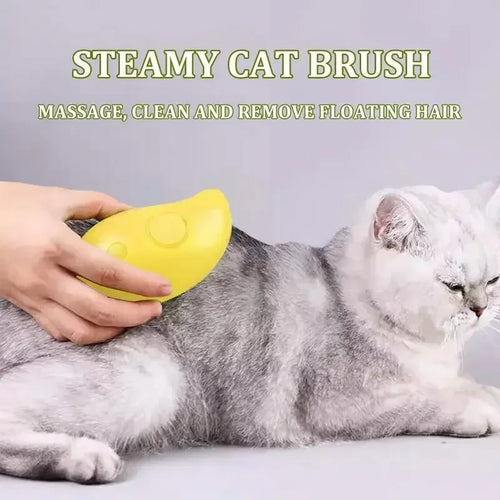 3-in-1 Steam Brush for Cats & Dogs – Grooming, Massage & Steamer
