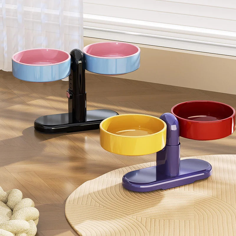 Height-Adjustable Anti-Tip Bowl for Dogs and Cats