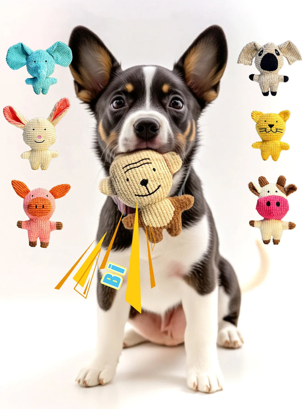 Juguete de Peluche con Sonido para Gatos y Perros - Diseño Mazorca Resistente a Mordidas
