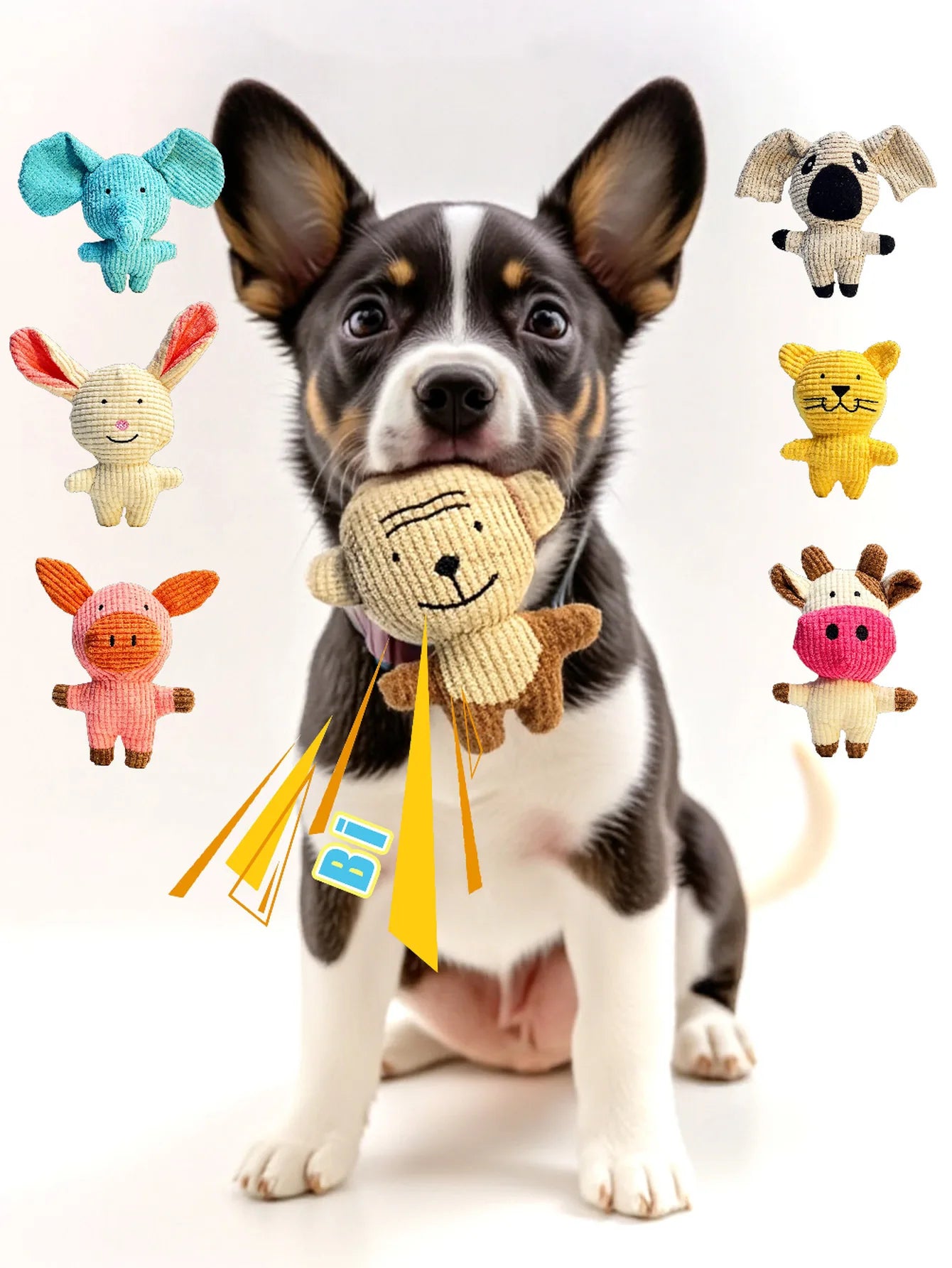 Juguete de Peluche con Sonido para Gatos y Perros - Diseño Mazorca Resistente a Mordidas